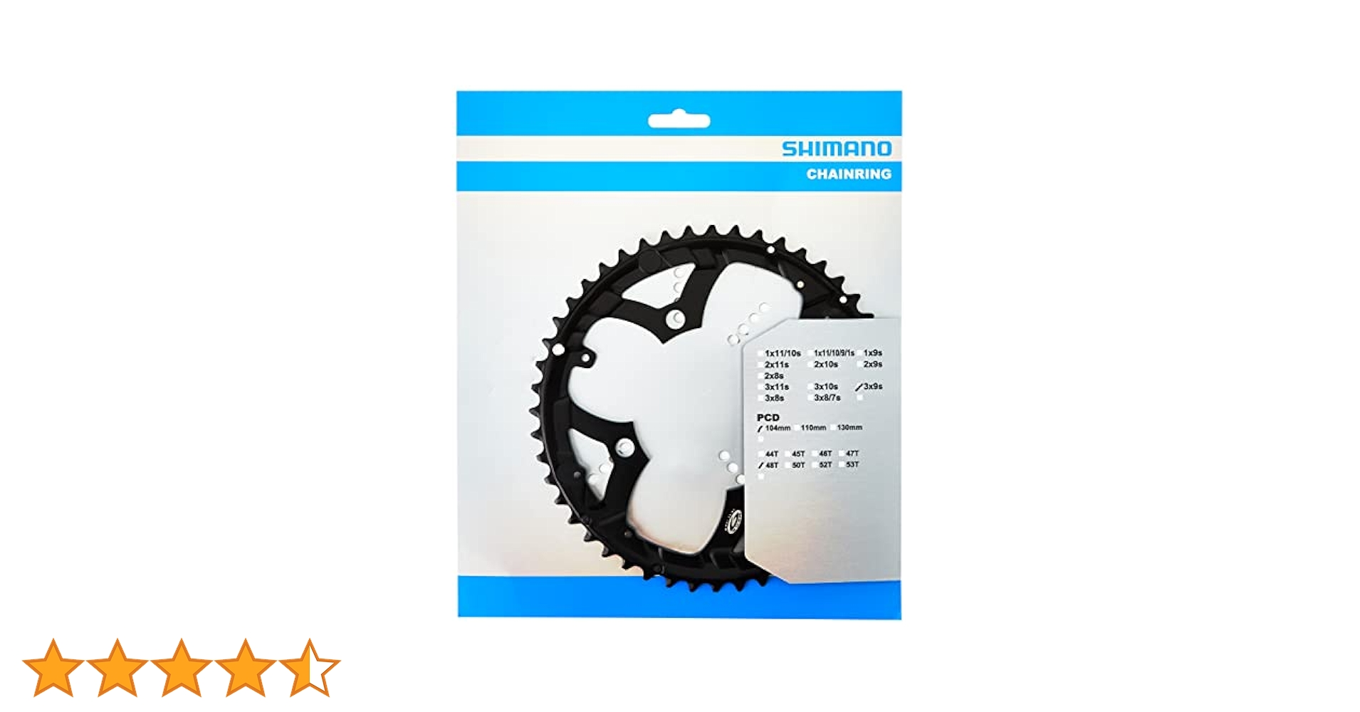 SHIMANO Chainring 48 Z. Black Deore 4 Bolt 104 mm BCD